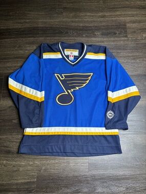 Vintage KOHO LOUIS BLUES w Stitched Crest Hockey Jersey Size L